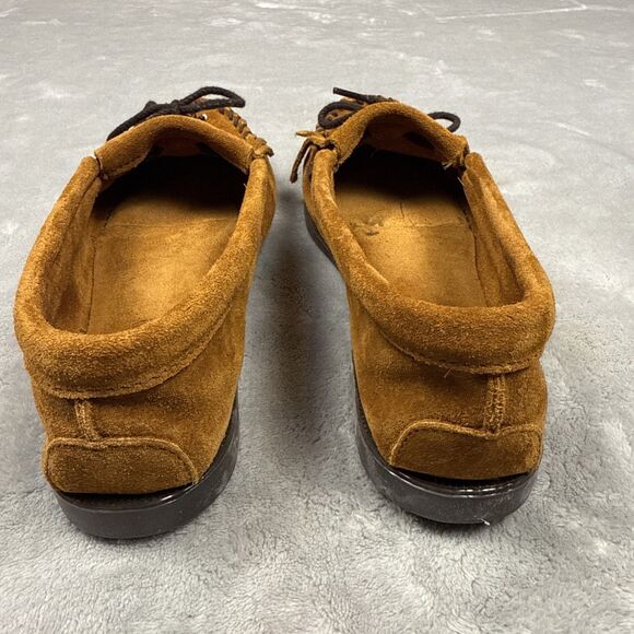 Minnetonka Thunderbird Moc Suede Moccasins Sz 9 Beaded Brown Slip On Slipper - Picture 6 of 11